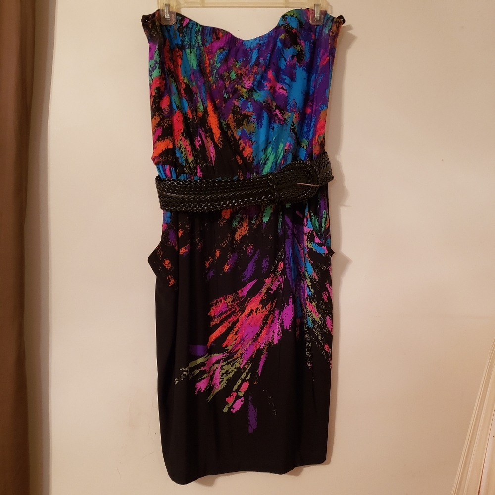 Multi colored strapless sundress